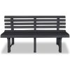 Trädgårdsbänk 145,5 cm plast antracit vidaXL – miniatyr 2