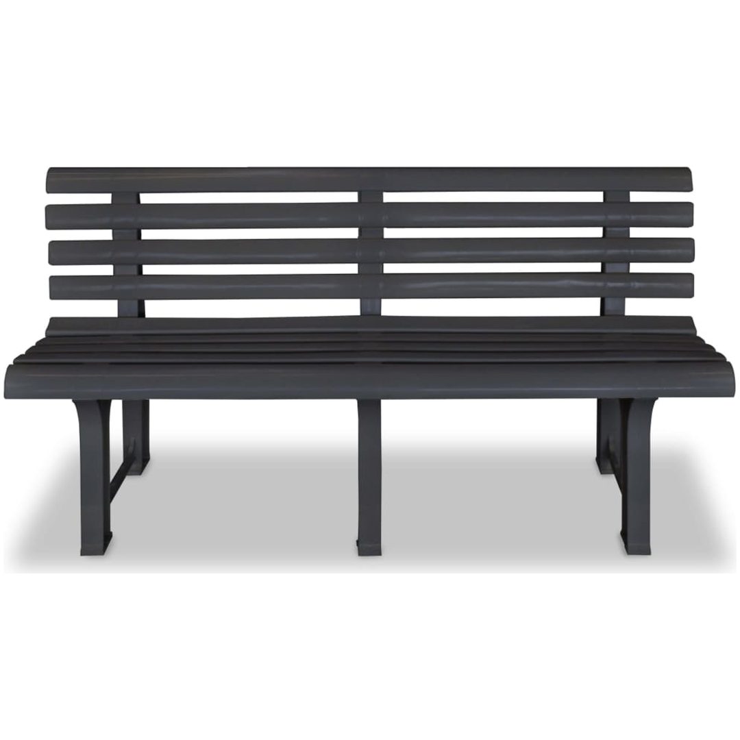 Trädgårdsbänk 145,5 cm plast antracit vidaXL – bild 2