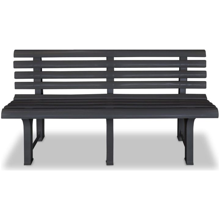 Trädgårdsbänk 145,5 cm plast antracit vidaXL – bild 2