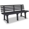 Trädgårdsbänk 145,5 cm plast antracit vidaXL – miniatyr 1