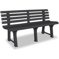 Trädgårdsbänk 145,5 cm plast antracit vidaXL