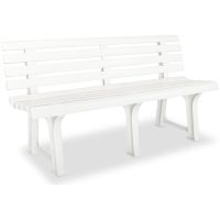 Trädgårdsbänk 145,5 cm plast vit vidaXL