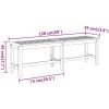 Trädgårdsbänk 150x35x45 cm massivt akaciaträ vidaXL – miniatyr 7