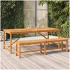 Trädgårdsbänk 180 cm massivt akaciaträ vidaXL 180 x 35 x 45 cm – miniatyr 1