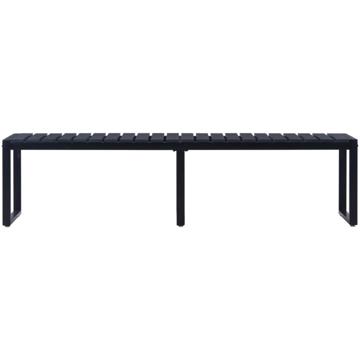 Trädgårdsbänk 180 cm PS-skiva svart vidaXL 180 x 40 x 45 cm – bild 2