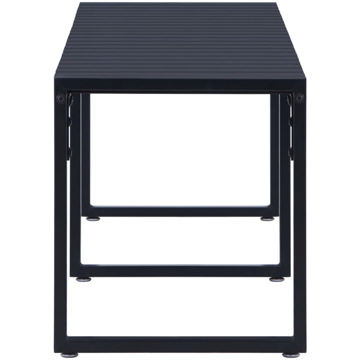 Trädgårdsbänk 180 cm PS-skiva svart vidaXL 180 x 40 x 45 cm – bild 3