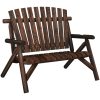 Trädgårdsbänk 2-sits 119x85x98 cm massivt granträ vidaXL – miniatyr 2