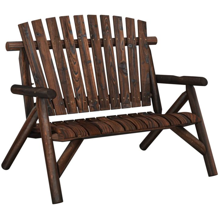 Trädgårdsbänk 2-sits 119x85x98 cm massivt granträ vidaXL – bild 2