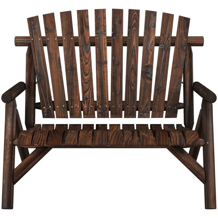 Trädgårdsbänk 2-sits 119x85x98 cm massivt granträ vidaXL – bild 3