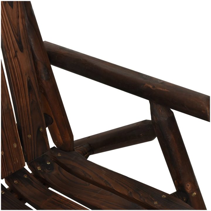 Trädgårdsbänk 2-sits 119x85x98 cm massivt granträ vidaXL – bild 5