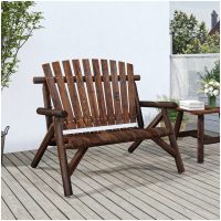 Trädgårdsbänk 2-sits 119x85x98 cm massivt granträ vidaXL