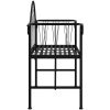 Trädgårdsbänk 2-sits 128 cm svart stål vidaXL – miniatyr 4