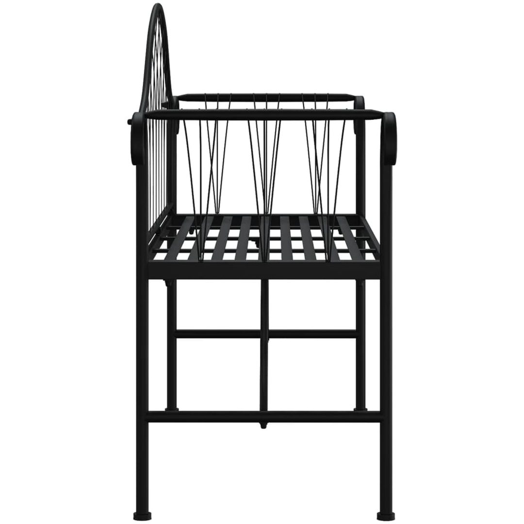 Trädgårdsbänk 2-sits 128 cm svart stål vidaXL – bild 4