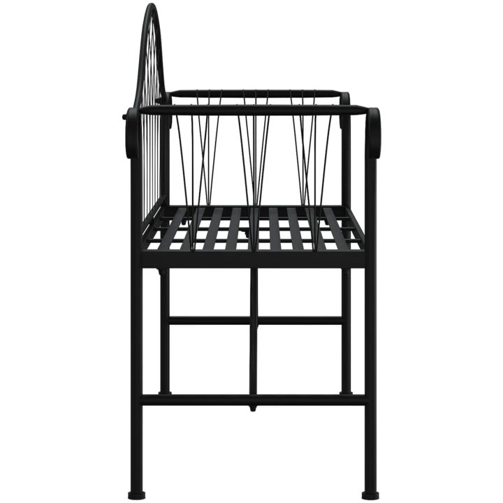 Trädgårdsbänk 2-sits 128 cm svart stål vidaXL – bild 4