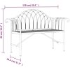 Trädgårdsbänk 2-sits 128 cm svart stål vidaXL – miniatyr 6