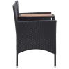 Trädgårdsbänk 2-sits med bord 143 cm konstrotting svart vidaXL – miniatyr 3