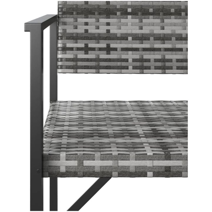 Trädgårdsbänk 2-sits med dyna konstrotting grå vidaXL – bild 6