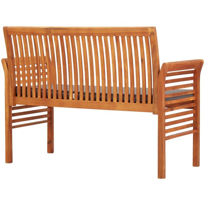 Trädgårdsbänk 2-sits med dyna massivt akaciaträ vidaXL 120 cm – bild 4