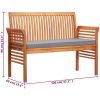 Trädgårdsbänk 2-sits med dyna massivt akaciaträ vidaXL 120 cm – miniatyr 7