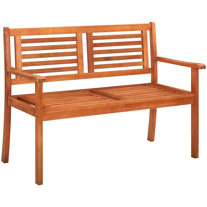 Trädgårdsbänk 2-sits med dyna massivt eukalyptusträ vidaXL 120 cm – bild 2