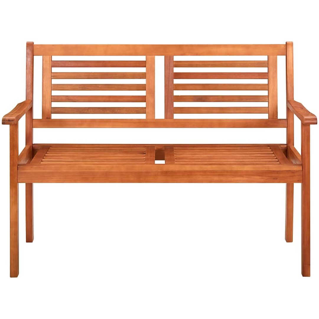 Trädgårdsbänk 2-sits med dyna massivt eukalyptusträ vidaXL 120 cm – bild 3