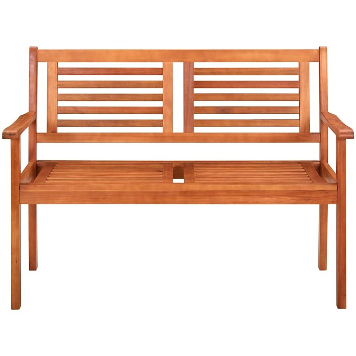 Trädgårdsbänk 2-sits med dyna massivt eukalyptusträ vidaXL 120 cm – bild 3