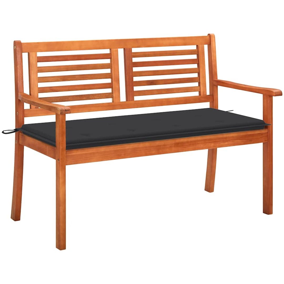 Trädgårdsbänk 2-sits med dyna massivt eukalyptusträ vidaXL 120 cm