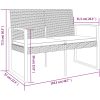 Trädgårdsbänk 2-sits med dynor konstrotting brun vidaXL – miniatyr 7