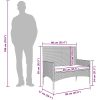 Trädgårdsbänk 2-sits med dynor konstrotting grå vidaXL – miniatyr 9