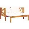 Trädgårdsbänk 2-sits med dynor massivt akaciaträ vidaXL 122 cm – miniatyr 3
