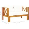 Trädgårdsbänk 2-sits med dynor massivt akaciaträ vidaXL 122 cm – miniatyr 8