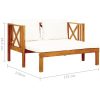 Trädgårdsbänk 2-sits med dynor massivt akaciaträ vidaXL 122 cm – miniatyr 9