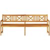 Trädgårdsbänk 220x56x90 cm Massiv trä Akaciaträ vidaXL 219 x 55.5 x 90 cm – miniatyr 4