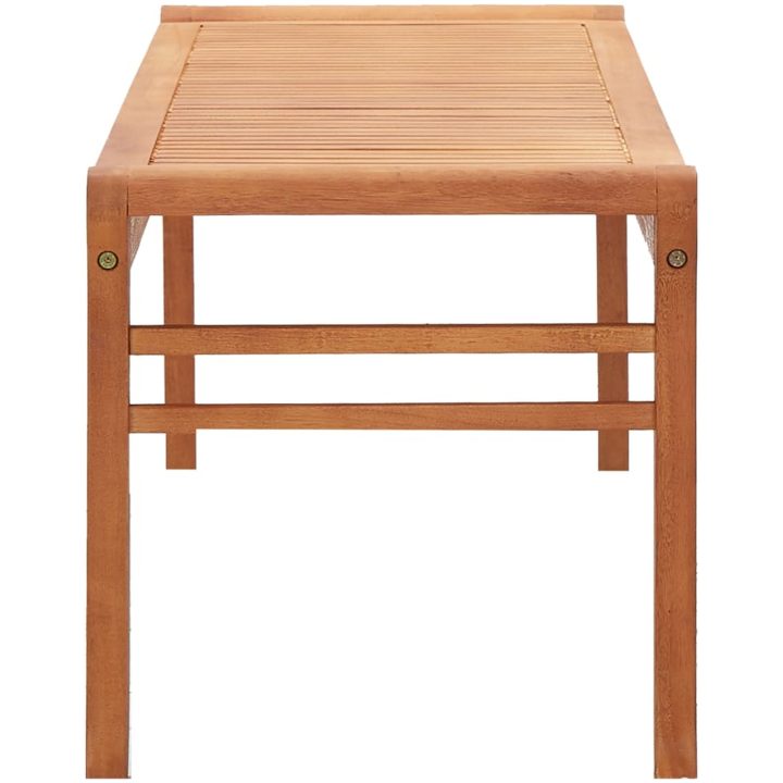 Trädgårdsbänk 3-sits 150 cm massivt eukalyptusträ vidaXL 150 x 44 x 45 cm – bild 3