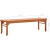 Trädgårdsbänk 3-sits 150 cm massivt eukalyptusträ vidaXL 150 x 44 x 45 cm – miniatyr 6