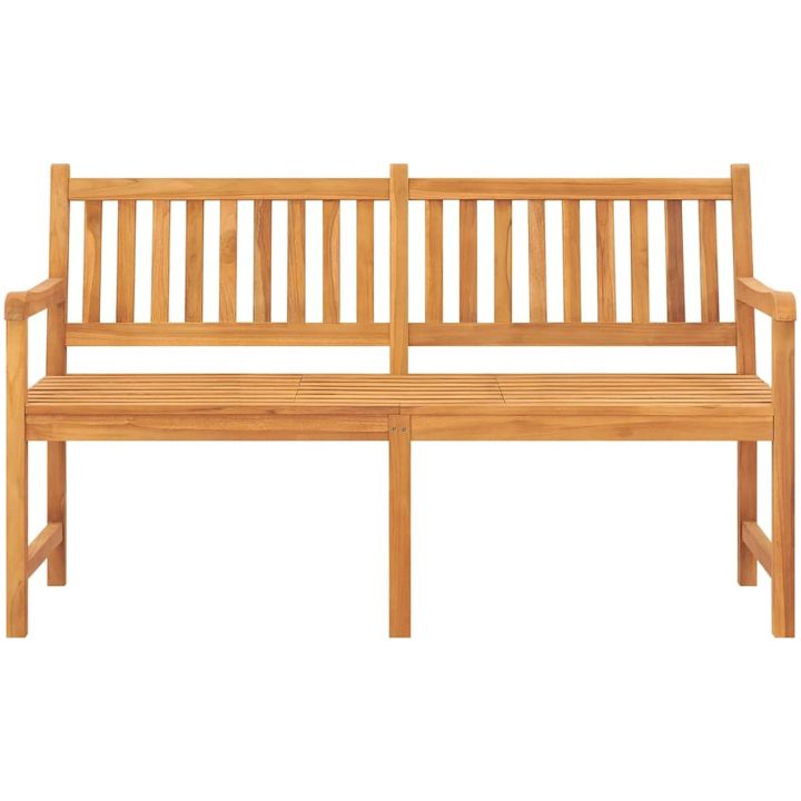 Trädgårdsbänk 3-sits med bord 150 cm massiv teak vidaXL – bild 3