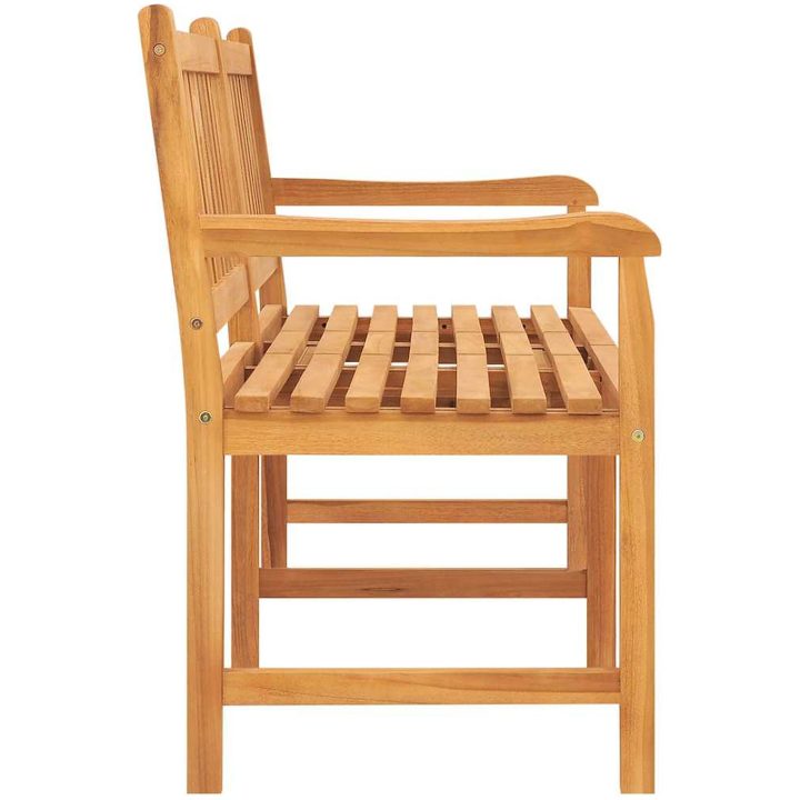 Trädgårdsbänk 3-sits med bord 150 cm massiv teak vidaXL – bild 4