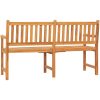 Trädgårdsbänk 3-sits med bord 150 cm massiv teak vidaXL – miniatyr 5