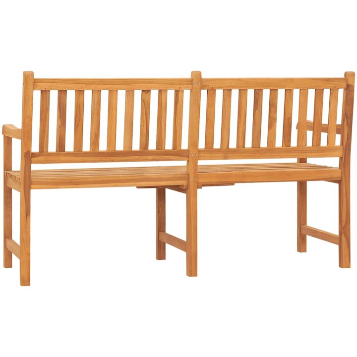 Trädgårdsbänk 3-sits med bord 150 cm massiv teak vidaXL – bild 5