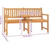 Trädgårdsbänk 3-sits med bord 150 cm massiv teak vidaXL – miniatyr 9