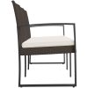 Trädgårdsbänk 3-sits med dynor konstrotting brun vidaXL – miniatyr 4