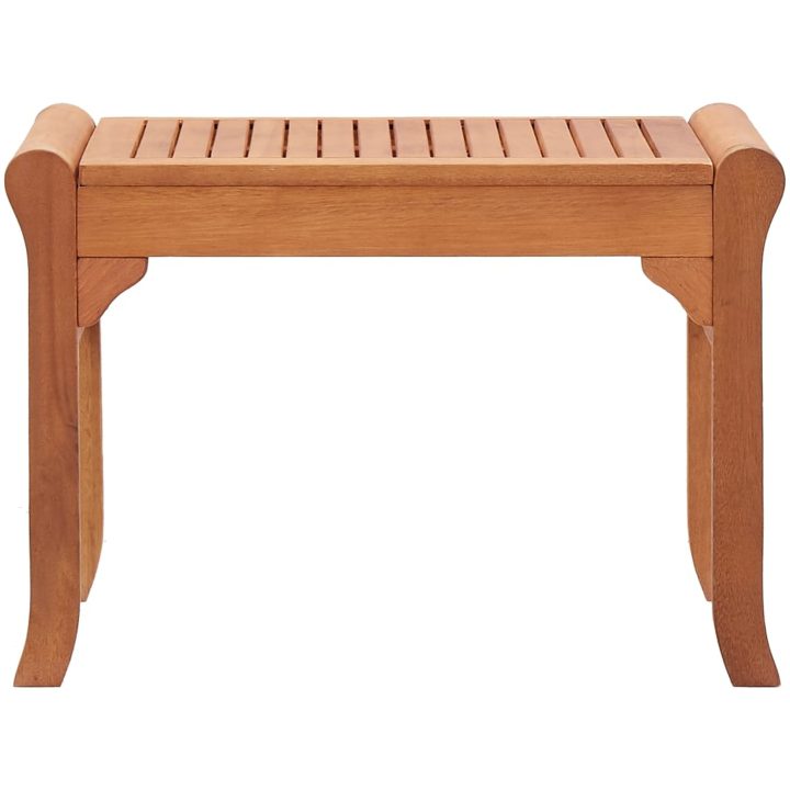 Trädgårdsbänk 64 cm massivt eukalyptusträ vidaXL 64 x 44 x 45 cm – bild 2