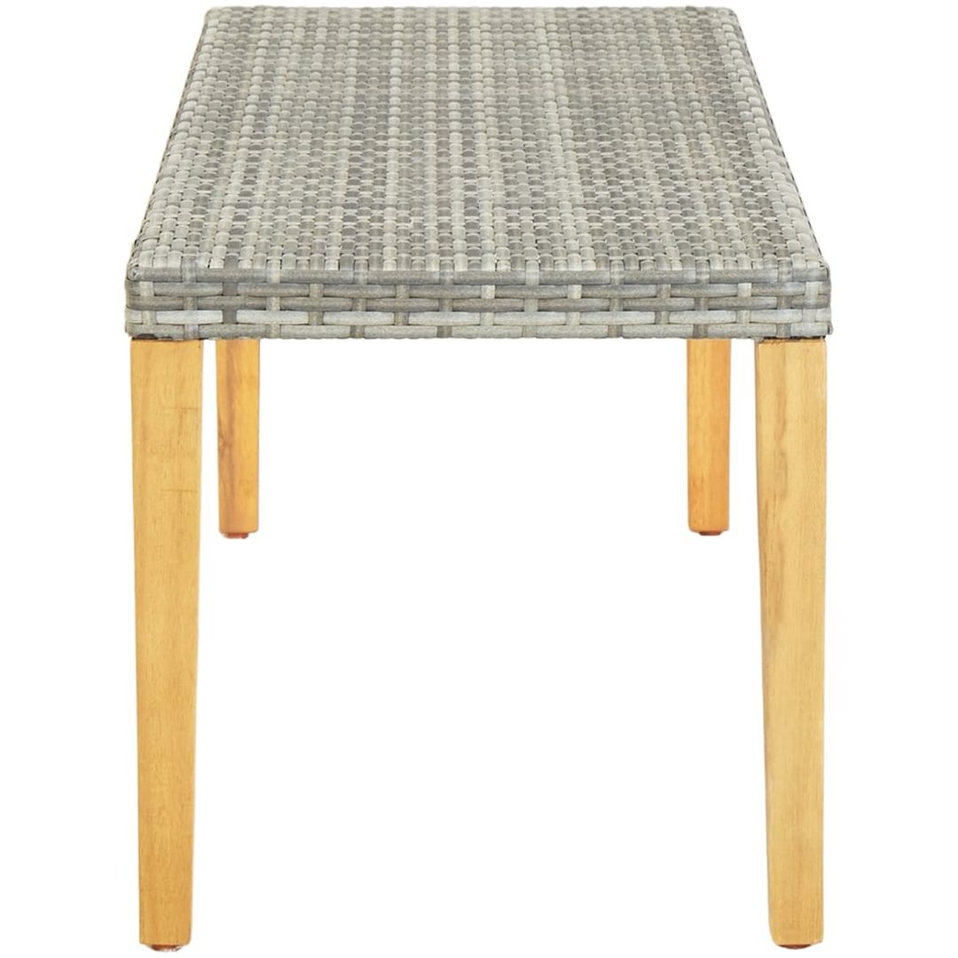 Trädgårdsbänk 80 cm konstrotting grå vidaXL – bild 3