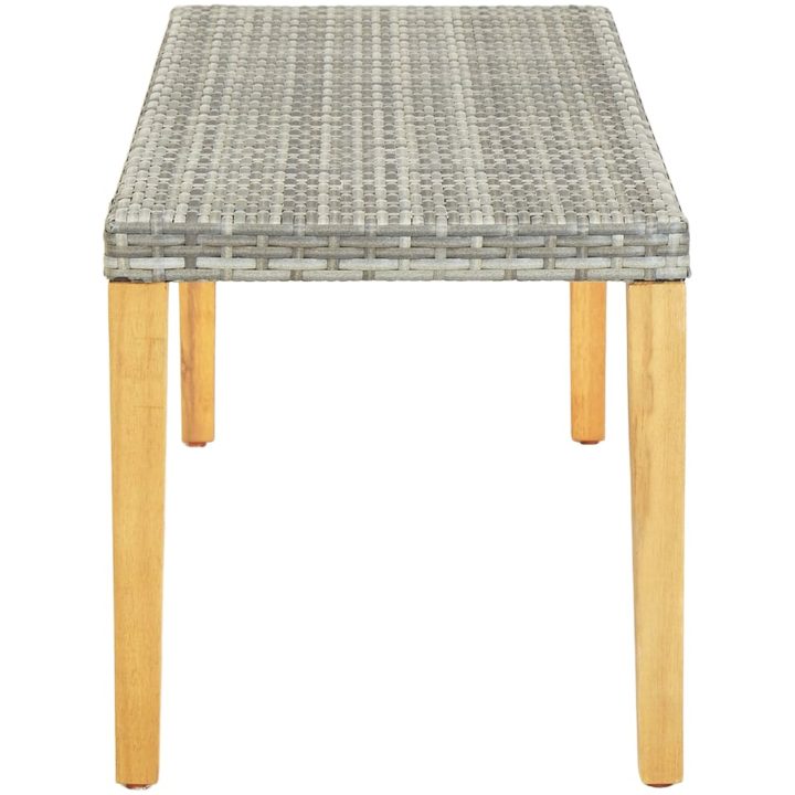 Trädgårdsbänk 80 cm konstrotting grå vidaXL – bild 3