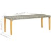 Trädgårdsbänk 80 cm konstrotting grå vidaXL – miniatyr 5