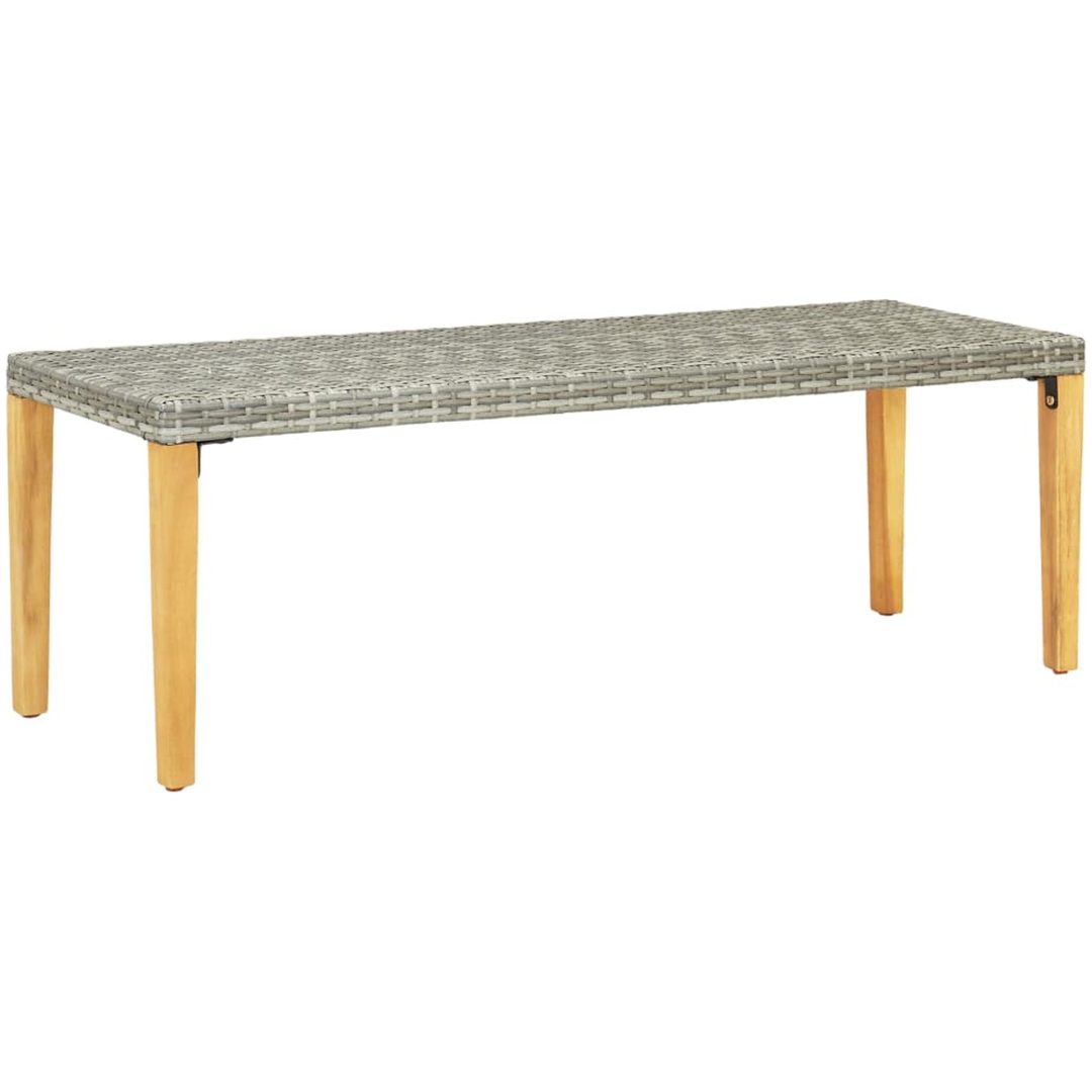 Trädgårdsbänk 80 cm konstrotting grå vidaXL