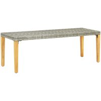 Trädgårdsbänk 80 cm konstrotting grå vidaXL