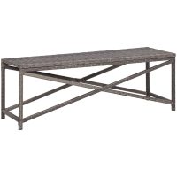Trädgårdsbänk 80 cm konstrotting grå vidaXL