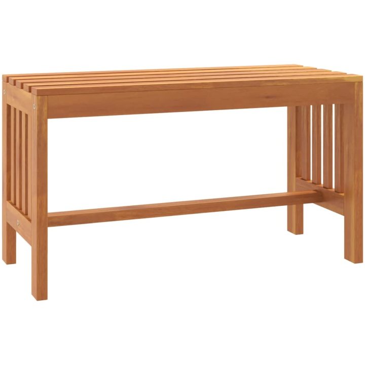 Trädgårdsbänk 80 cm massivt eukalyptusträ vidaXL 80 x 35 x 45 cm – bild 2