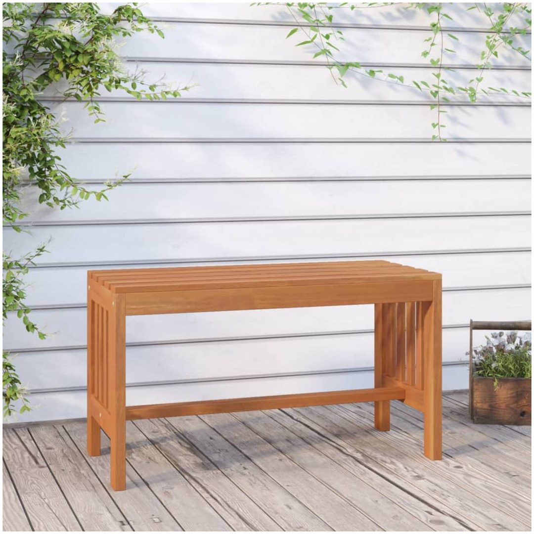 Trädgårdsbänk 80 cm massivt eukalyptusträ vidaXL 80 x 35 x 45 cm